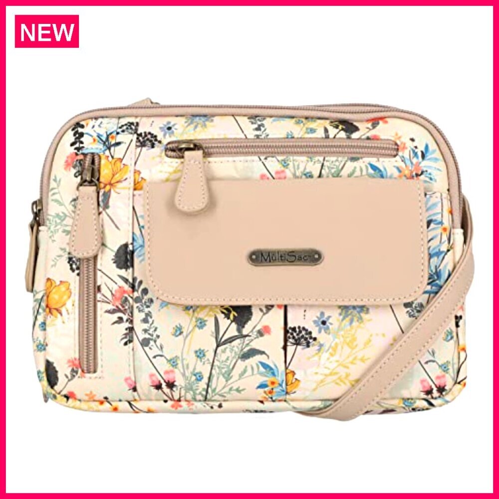 Triple Compartment Crossbody Bag with Adjustable Strap and Multiple Pockets - Picture 2 of 7